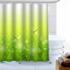 Duschgardiner Ankomst Dragonfly Animal Curtain 12 Hook Polyester Fabric 3D Tryck Badrum Vattentät baddekor