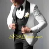 Branco masculino casamento smoking elegante terno masculino verde fruta colar jaqueta calças colete 3 peças conjunto personalizado cor XS-5XL j0rQ #