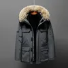 -30 Degree Winter Jacket Men Down Parkas Coat White Duck Down Puffer Jacket Men Big Fur Hooded Thick Warm Parkas With Badge B5HI#