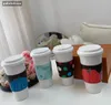 Designer Kreativer Lederbezug Keramiktasse Kaffee Wassertasse Klassisches Logo Blume Kürbis Briefdruck Geschäftsgeschenk Wassertasse Geschenkbox