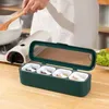 Storage Bottles Seasoning Box Set Of 4 Crystal Container With Spoon Rack Spice Pots For Pepper Kitchen Tools