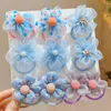 Accessoires pour cheveux 10 pièces/ensemble maille fleur bébé fille bandes élastiques douces cravates colorées enfants enfants chouchous doux