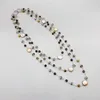 Pendants FoLisaUnique Multicolor 6mm Tigers Eye Coin Pearl Necklace Crystals Stone Cord Trendy Jewelry Champagne Beige