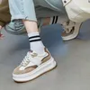 Casual Shoes 7cm Cow Genuine Leather Women Skate Boarding High Brand Chunky Sneaker Vulcanized Platform Wedge Stable