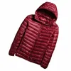 Outono inverno homens puffer jaquetas homens coreano fi com capuz ultra leve empacotável água e resistente ao vento respirável para baixo casaco p0ll #