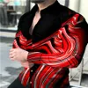 2023 camisa masculina lg manga fina lapela de bunda casaco de verão fi 3D streamer impressão 3D bola aristocrática casaco de festa S-6XL W25d #