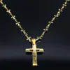 Colares Pingente 2021 Moda Cruz Colar de Aço Inoxidável Mulheres Dupla Camada Cor de Ouro Neckless Jewerly Acero Inoxidável Joye2449