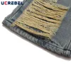 Pantalon en denim déchiré pour hommes Streetwear Raw Edge Baggy Jeans High Street Casual Pantalon à jambe droite Hommes v2mU #