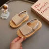 Sandals Leather Fashion Childrens Slide Two Styles Summer Girls Sandals and Slide Bohemian Classic Fashion Open Toe Non slip Childrens Apartment Q240328