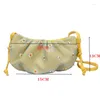 Kordelzug Vento Marea Blumen Umhängetasche für Frauen Leder 2024 Designer Hobos Vintage Schulter Gelb Weibliche Geldbörse Und Handtasche