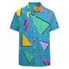 classica camicia hawaiana con stampa 3D per uomo Funky Retro Graphics Party Camicia manica corta Butt Up Shirt Street Y2k Abbigliamento N9B5 #
