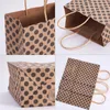 Gift Wrap 500pcs/Lot Wholesale Kraft Paper Bag Printed Custom Logo With Handle Eco Friendly Shopping Clothing Packaging Bags For Food