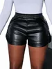 814 # Nouveau sexy été et automne stretch grande taille serré noir simili cuir shorts shorts décontractés pantalons en cuir pour les femmes i80f #