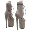 Dance Shoes Fashion Women 20CM/8inches Suede Upper Plating Platform Sexy High Heels Boots Pole 104