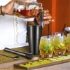 Cocktailshakerset, 2 verzwaarde Boston ShakersCocktailzeef JiggerMuddler en lepel, ijstang en schenker voor 6 flessen 240319