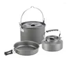 Kookgerei Sets 5-6 personen Outdoor Waterkoker Hangpottenset Zelfrijdende campingpicknick