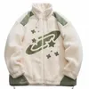 Хип-хоп уличная куртка пальто флисовая куртка со звездами Harajuku 2023 мужская зимняя водолазка на молнии верхняя одежда D4Sh #