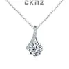 Pendentifs Certifié réel 1.0 Ct Moissanite diamant ruban lisse en argent Sterling 925 pendentif collier pour femmes chaîne CKNZ bijoux de luxe
