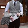 3 Piece Men's Houndstooth Suits for Wedding 2023 Notched Lapel Groomsmen Prom Tuxedos Busin Male Suit Blazer+Vest+Pants s4sL#