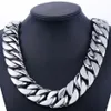 31mm 316L rostfritt stål Mens Boys Super Heavy Silver Color Chain Curb Halsband Hela presentsmycken LHN35 201013320D