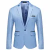 Formal Busin Suit Jacket Temperamento Lg Mangas Cozy Slim Fit Pockets Suit Jacket Formal Blazer Fine Stitching 74Sr #