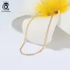 Chains ORSA JEWELS Men Women Gold Color O-chain Basic Cross Chain Italian 925 Sterling Silver 1.0mm Cable Necklace SC06-G