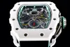 2024 NEW KVFRM011 WATCH CARBON FIBER ERGOMOCIC DESIGN BRUSHED SURFECE 7750タイミングメカニカル運動スーパーラミナスサファイアガラス