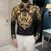 Vintage Royal Gedrukt Lg Mouw Heren Dr Shirts Plus Size 4XL-M Designer Shirt Voor Mannen Luxe Party Club Slanke Blouses tops O045 #