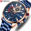 Curren Karien 8415 Business-Stahlband, Quarz-Kalender, sechs Stifte, multifunktionale, kreative Herrenuhr