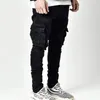 jeans män svarta lastbyxor multi fickor denim pantales blå smal passform överol hombre fi casual streetwear byxor 4xl d0cc#