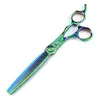 Professional Green JP440c Steel 7 Damask Pattern Hair Scissors Haircut Thinning Barber Cutting Shears Hairdresser 240315