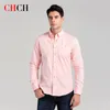chch New Arrival Men's Shirt 100% Pure Cott Striped Plaid Shirt Busin Casual High Quality Lgsleeve Shirt for Men q27S#