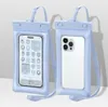 에어백 투명 PVC 방수 전화 가방 수영 워터 파크 매달려 목 목 전화 가방 파우치 대형 드리프트 플로팅 핸드폰 가방