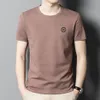 Coodrony Brand T-shirt à col rond de couleur unie T-shirt léger et confortable pour hommes Vêtements d'été Classique à manches courtes Tops W5521 Y1bE #