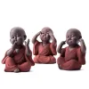 Skulpturen, Keramik, Buddha-Statue, Teehaustier, lila Sand, Mönch, Heimdekoration, buddhistischer Mönch, Miniaturen, Ornamente, Kunsthandwerk, Buddhismus, Geschenk, Bonze Zen