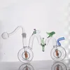 New Arrival Glass Oil Burner Bong Hookah Bubbler Bicycle Shape with Double Matrix Perc Honeycomb Glass Ash Catcher with 10mm Male Oil Burner Pipe Wholesale Price