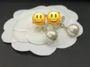 قناة Pearl Diamond Dangle أقراط للنساء عشاق حفلات الزفاف مجوهرات مصمم الأزياء مع حقيبة Fannel