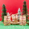 Gift Wrap 10pcs Kraft Paper Gingerbread House Box With Ropes Christmas Treat Candy Favor Boxes Noel Decorations For Home