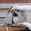 Transportadores de gatos pet transportadora saco respirável portátil mochila viagem ao ar livre suprimentos expansíveis para gatos pequenos cães transportando