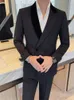 Giacca da uomo di lusso doppio petto da sposa per uomo Slim Fit Busin Cappotti sociali Abbigliamento uomo Banchetto Party Tuxedo Blazer 2023 V2ui #