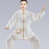 Roupas étnicas Bordado Tai Chi Uniforme Mulheres Homens Artes Marciais Chinês Trajes de Desempenho Tradicional Wing Chun Terno