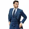 Busin terno masculino jaqueta calças e colete conjunto de 3 peças formal fino ajuste roupas de trabalho noivo casamento smoking j6ob #