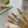 Chopsticks Anti-Slip Hållbar praktisk bambu och trä trä japansk stil 24,9 cm bordsartiklar