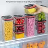 Storage Bottles Sealed Food Container Jar Capacity Airtight Cereal Box Transparent With Lid For Kitchen