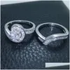 Pierścienie luksus w obietnicy Pierścień Pierścień Aaaaa Cyrron White Gold Band for Women Bridal REATEMENTINE Biżuter