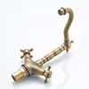 Bathroom Sink Faucets Uythner Antique Brass Faucet Dual Crossed Handles Mixer Tap