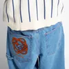 Jeans pour hommes Y2K style jeans hommes Harajuku hip-hop graphique broderie poches denim pantalon gothique vêtements de rue taille haute jambe large pantalon 2023 nouveau J240328