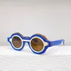 Sonnenbrille Designer Nische Runde klassische Punk-Stil Clip auf Sonnenbrillen männlich 2024 Ins Mode Patchwork schwarze Acetat Solargläser