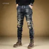 Pantalon de jogging imprimé stretch mâle cowboy denim pantalon hommes élastique cargo jeans pour hommes 2024 coréen automne tendance esthétique Y2k G9Up #