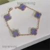 Vanclef Bracelet bijoux créateur pour femmes Vanly Bracelets Clefly marque de luxe amour trèfle bracelet à breloques violet pierre turquie cohérent Tennis ongles enseignants mer